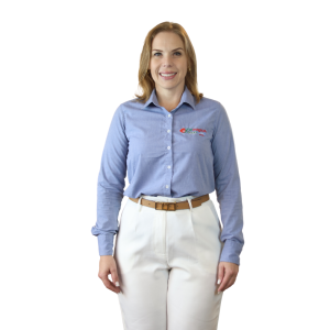 CAMISETE SOCIAL MANGA LONGA AZUL